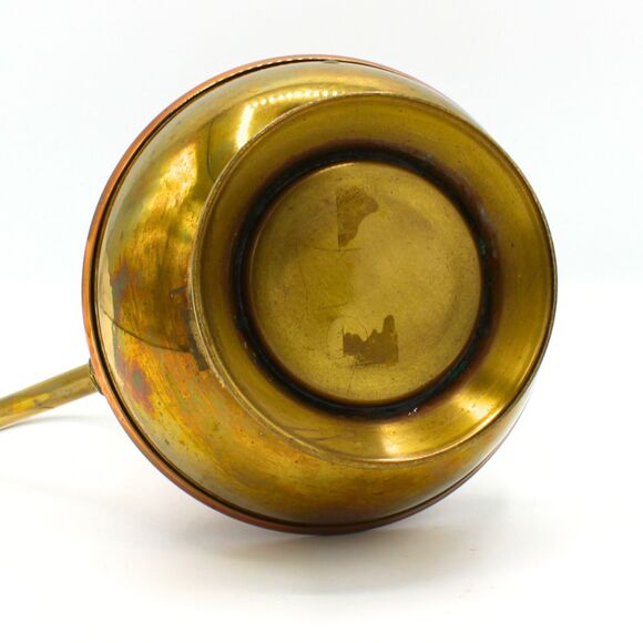 Vintage Rustic Brass & Copper Pitcher Ewer Style with Handle Handcrafted Jug - Picture 6 of 6